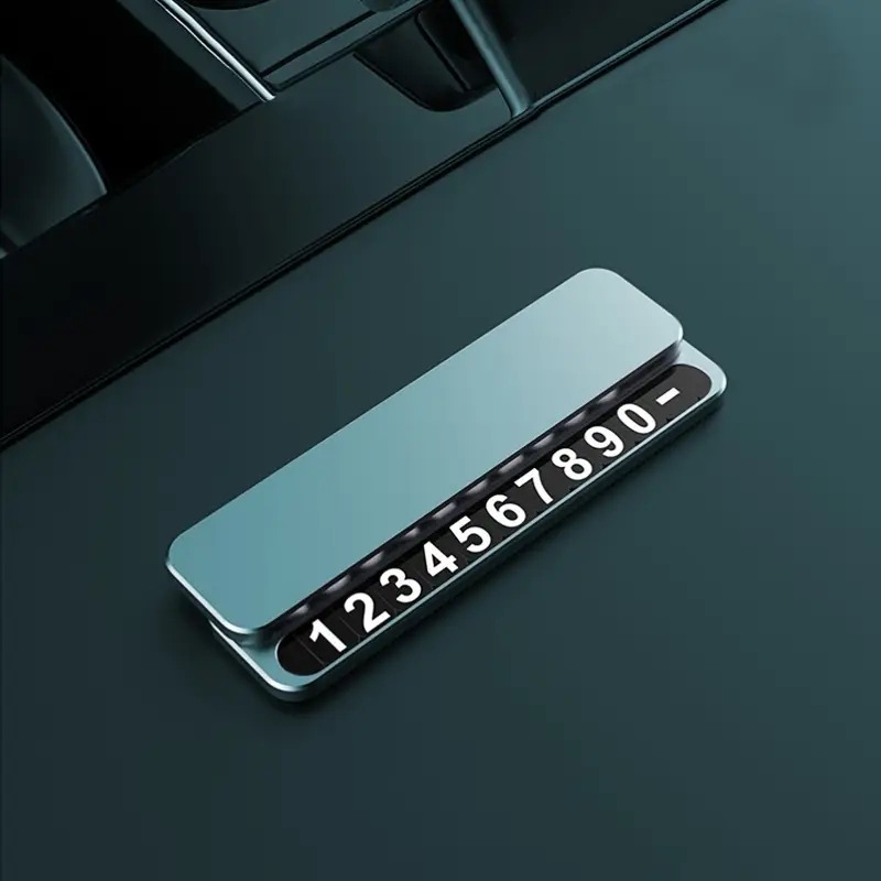  临时停车牌挪车牌隐藏式数字夜光车内摆件全金属移车电话号码牌 详情 1