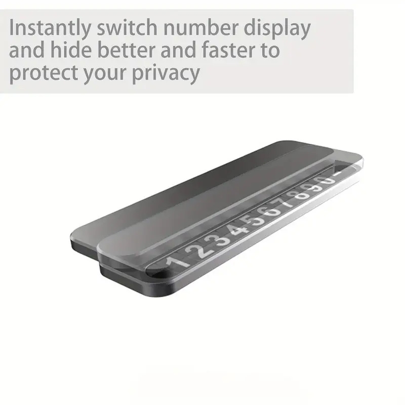  临时停车牌挪车牌隐藏式数字夜光车内摆件全金属移车电话号码牌 详情 5