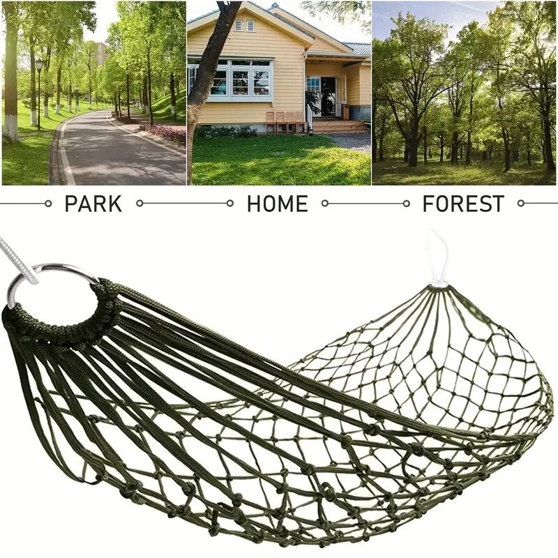 hammock strap rope storage bag 240 100cm outdoor thickened nylon mesh hammock for camping garden yard details 4