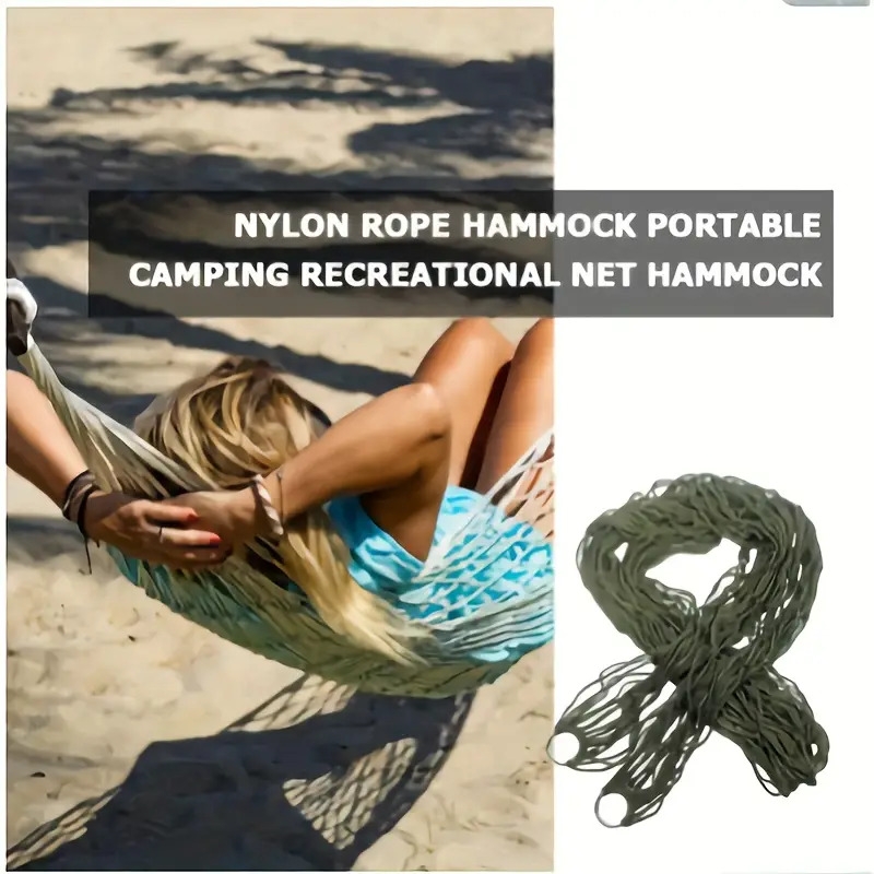 hammock strap rope storage bag 240 100cm outdoor thickened nylon mesh hammock for camping garden yard details 7