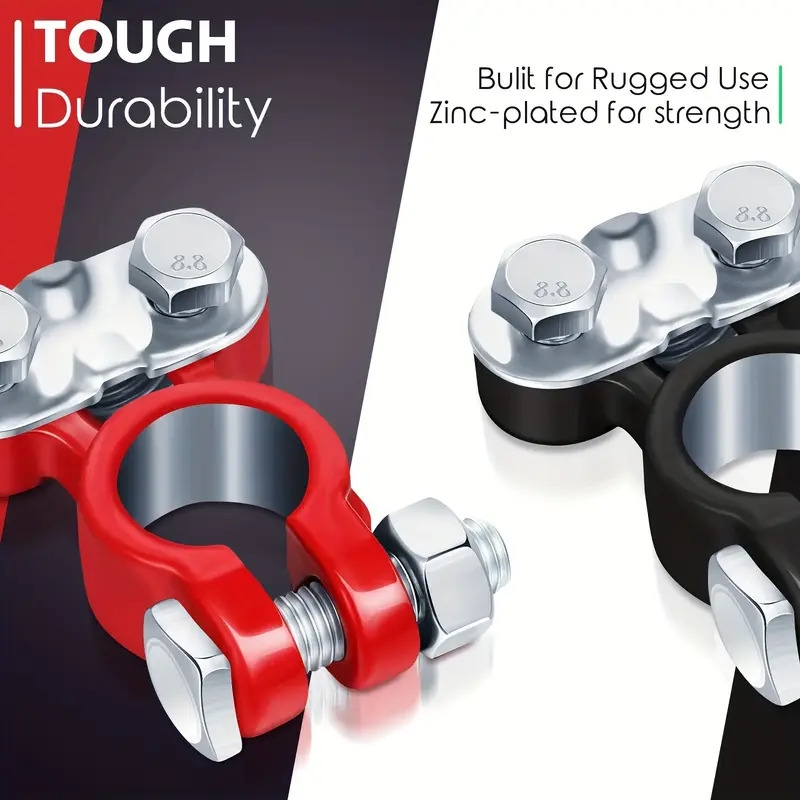 8pcs car battery terminal connector with gasket galvanized top post terminal anti corrosion gasket replacement clips for boat rv car details 3