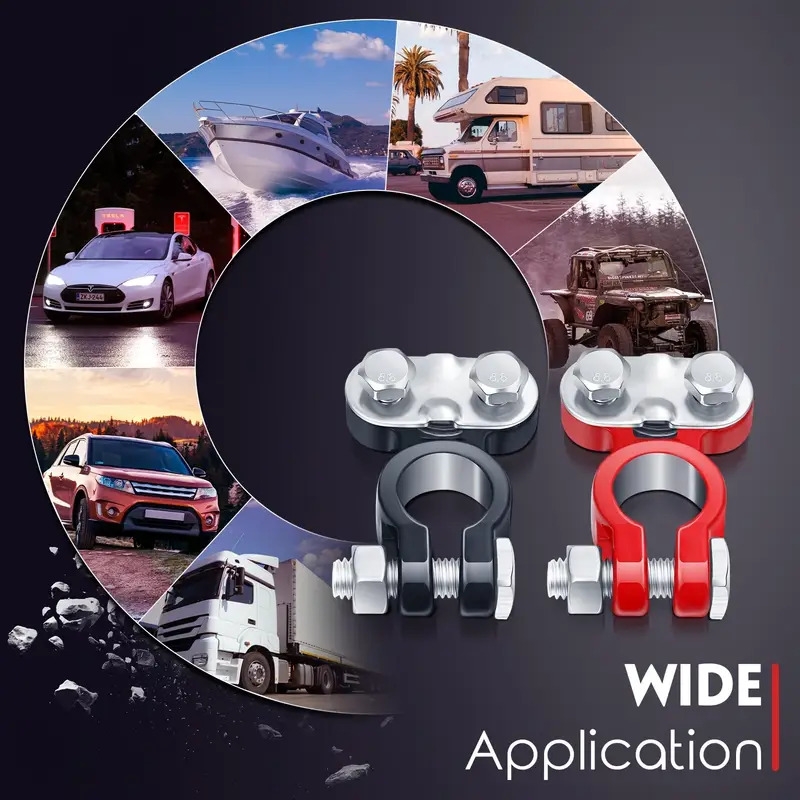 8pcs car battery terminal connector with gasket galvanized top post terminal anti corrosion gasket replacement clips for boat rv car details 6