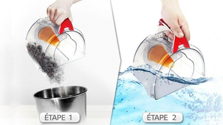 Bac à poussière facile à nettoyer