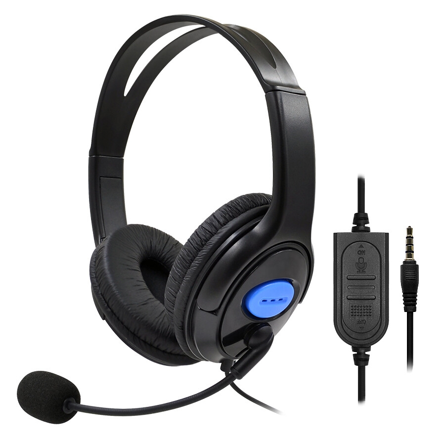 Offre Spéciale casque de jeu filaire P4/P5 tête stéréo 3.5mm montée avec microphone matière plastique durable