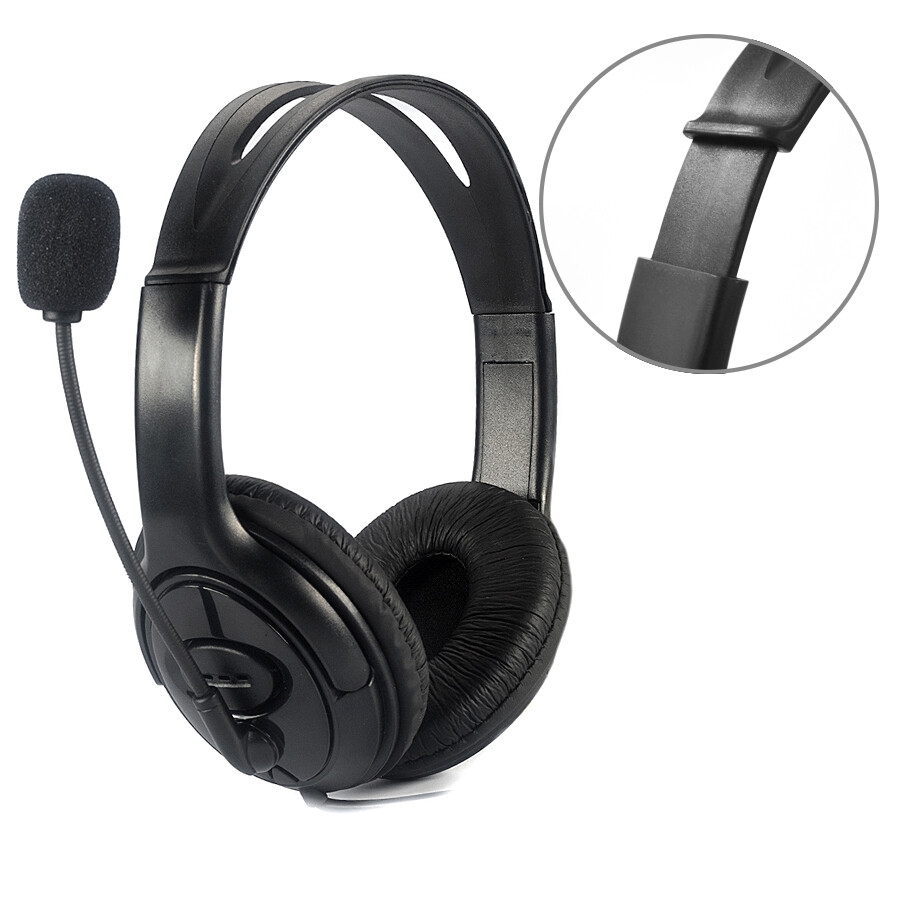 Offre Spéciale casque de jeu filaire P4/P5 tête stéréo 3.5mm montée avec microphone matière plastique durable