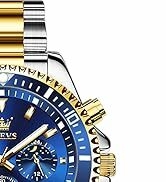 Montres étanches pour hommes OLEVS Montres-bracelets chronographes étanches en acier inoxydable Montres habillées de luxe ...