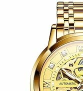 Montre squelette en or pour homme OLEVS, mécanique automatique, remontage automatique, robe de luxe en acier inoxydable...