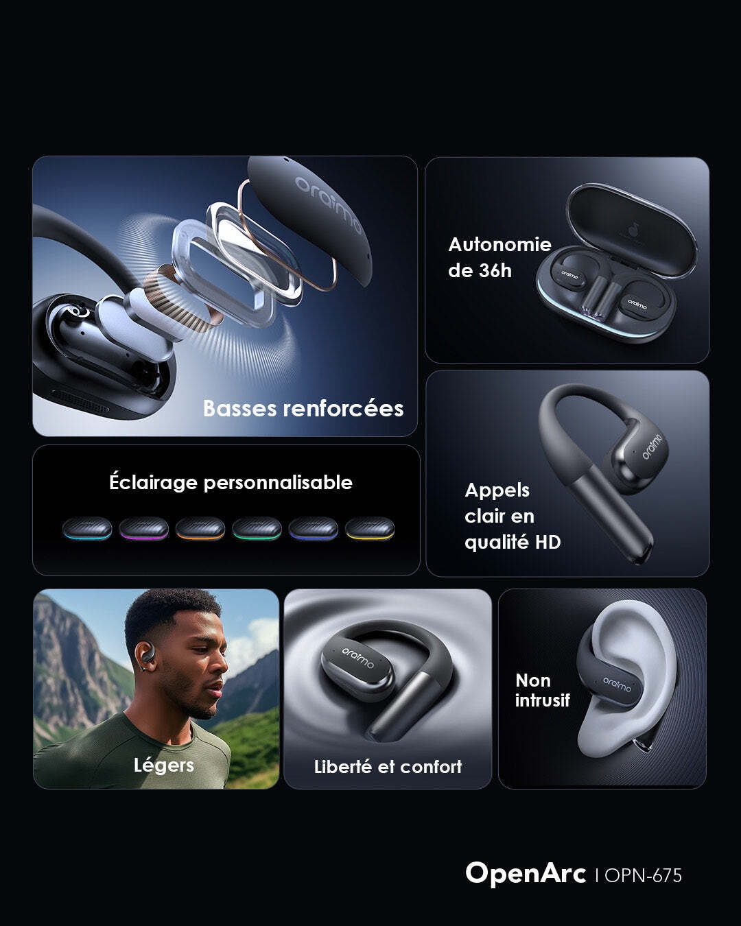 Écouteurs sans fil oraimo OpenArc OPN-675