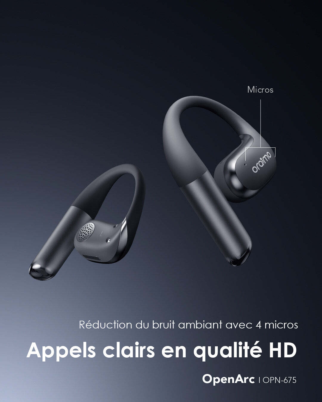 Écouteurs OpenArc avec micros à réduction de bruit