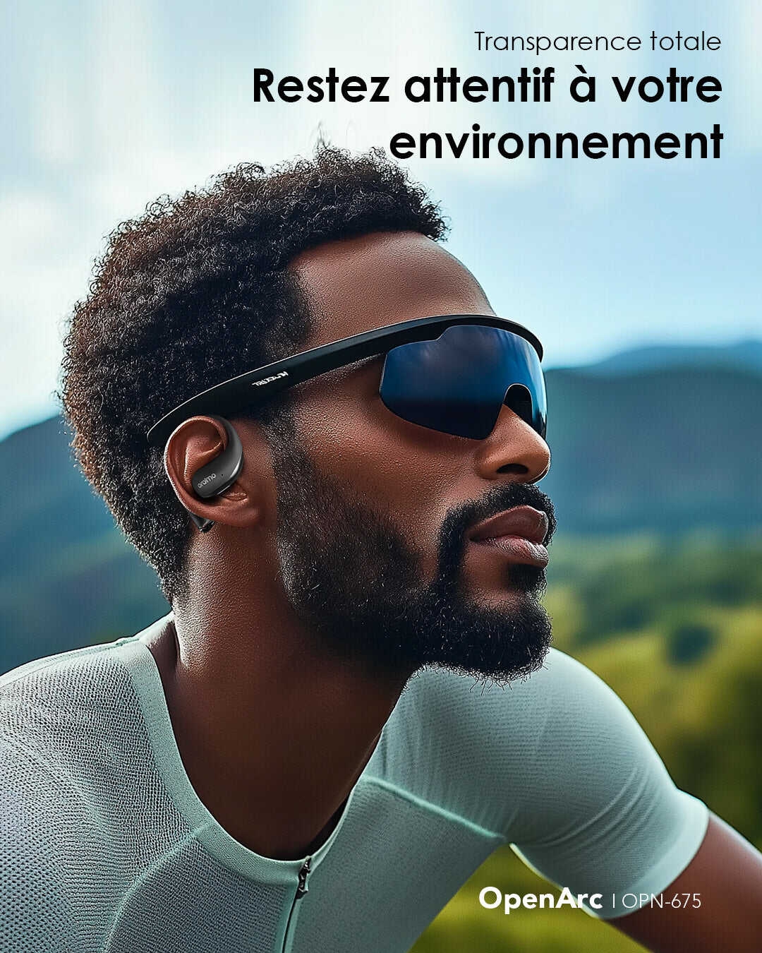 Écouteurs OpenArc avec design ouvert pour sécurité
