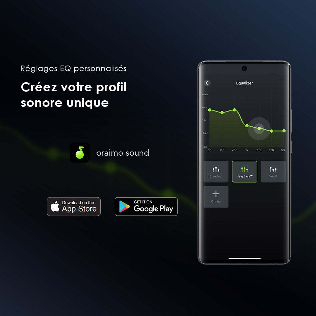 Enceinte oraimo SpaceBox app oraimo sound égaliseur