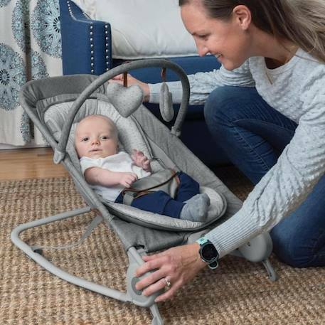 SUMMER INFANT Transat 2en1, transat à bascule, pratique et portable, jouets et vibrations apaisantes, gris heather gris - Summer Infant