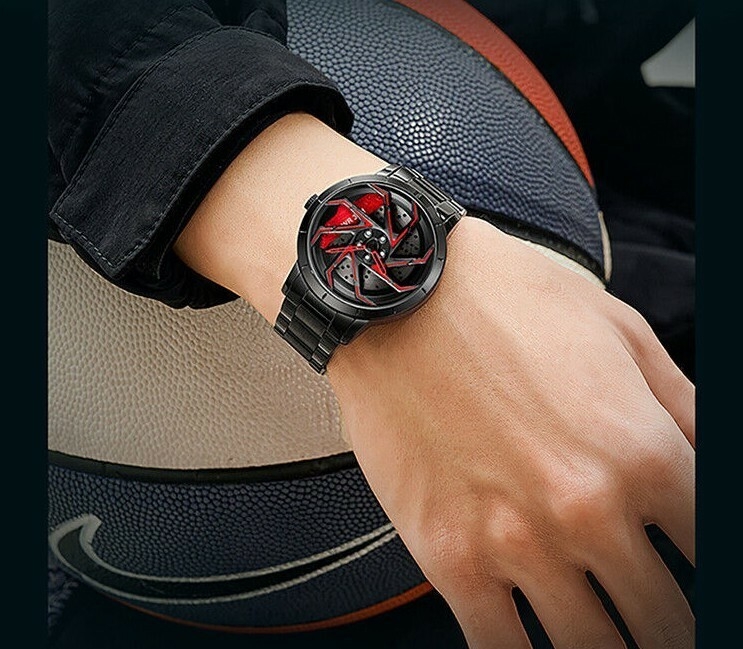 Montre-bracelet de sport automobile Fast & Furious jante en alliage cadran rotatif automatique à quartz - Image 10 de 19