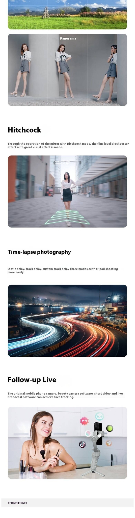Stabilisateur de main à trois axes intelligent TOKQI M01, anti-vibration, pour la photographie mobile, suivi du visage, support de diffusion en direct
