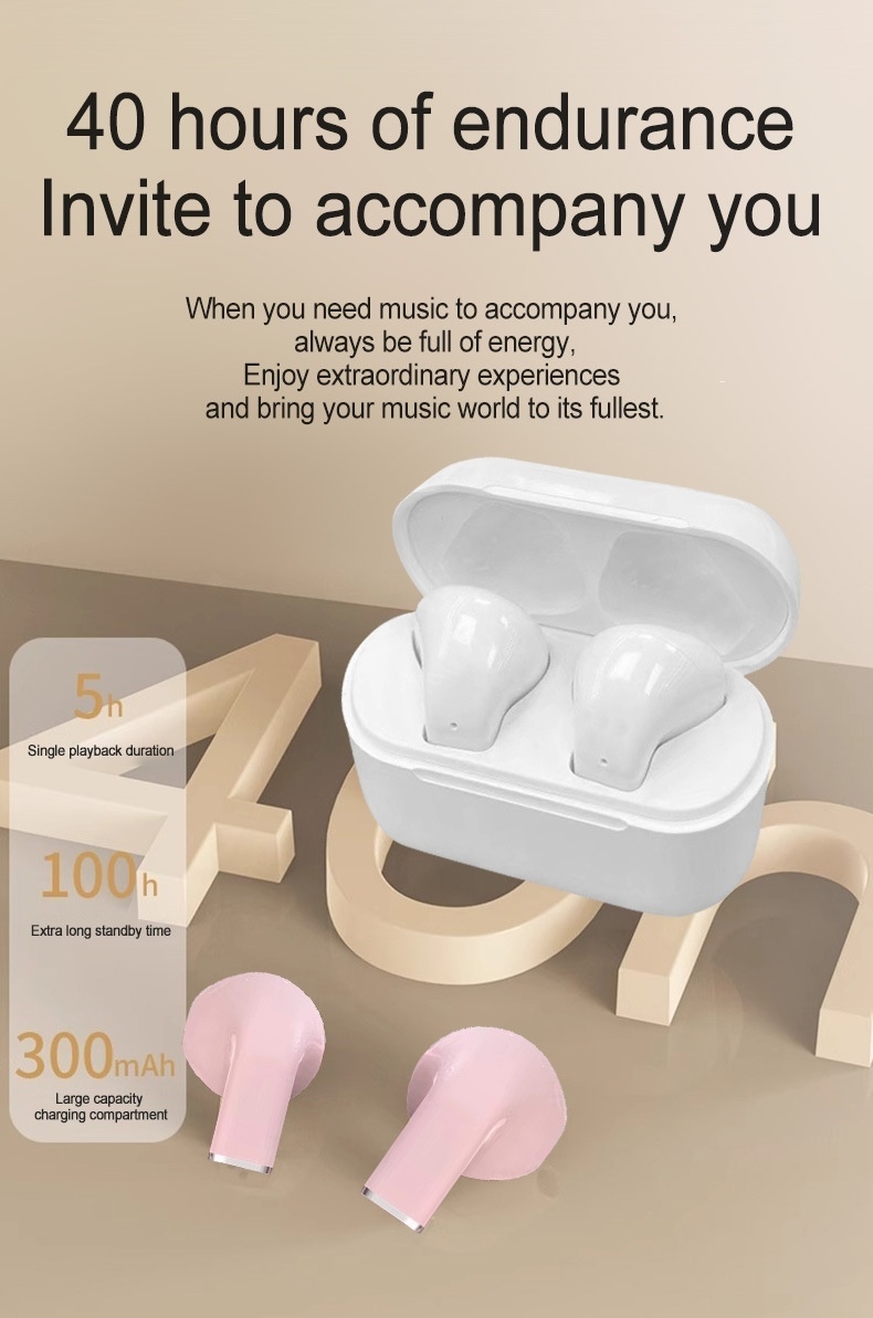 Écouteurs sans Fil Pro 5s à Prix d'Usine, Logo Personnalisé, Conception Ouverte pour Filles, Basses Profondes, Recharge Type-C Élégante