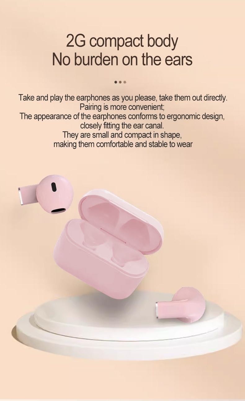 Écouteurs sans Fil Pro 5s à Prix d'Usine, Logo Personnalisé, Conception Ouverte pour Filles, Basses Profondes, Recharge Type-C Élégante