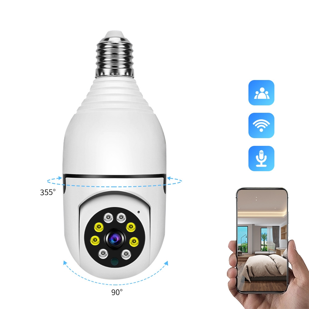 CCTV IR Night Vision Home Security Auto Tracking 1080P Smart Home Camera Wifi IP PTZ Bulb Lamp Camera