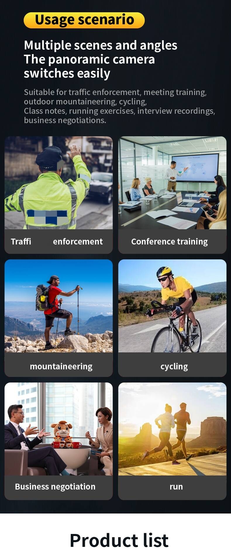 Caméra corporelle FHD 1080P Caméscope corporel avec enregistrement audio et vidéo pour les forces de l’ordre