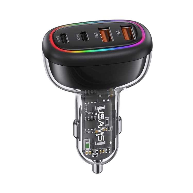 Buy USAMS US-CC169 C34 PD30W+QC3.0 120W 4-port Transparent Car Fast Charger  With Colorful Lights - Executive Ample BD