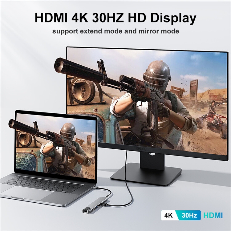 Wiwu — hub Usb 8-en-1, adaptateur multifonction, pour MacBook Pro et ordinateur portable Windows