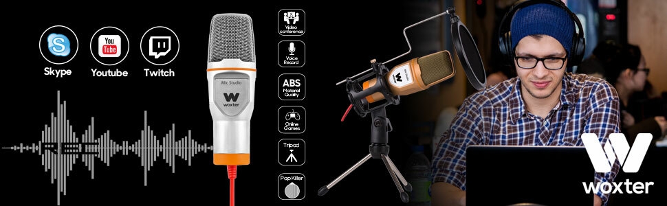 Microphone, studio, microphone condensateur, réduction des bruits, micro USB, annulation du bruit.