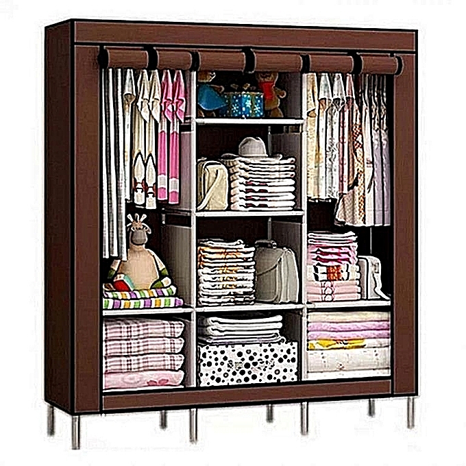 Other Armoire penderie 3 Battants - 130x45x170 cm - Marron - Prix pas