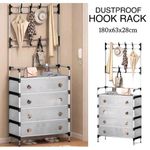 product_image_name-Generic-Étagère à chaussures multifonctionnelle, portant à vêtements, étagère de rangement intégrée-2