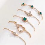product_image_name-Fashion-Ensemble de 5 bracelets en pierre de cristal vert ajouré en forme de cœur pour femmes-2