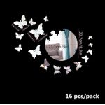 product_image_name-Generic-Autocollants Muraux Miroir Papillon, 16 Pcs Autocollants Muraux en Acrylique 3D, Autocollants Miroir Papillon Amovibles Argentés pour Décoration de Salon Chambre Bureau-2