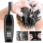Dexe Shampoing instantané pour cheveux noirs pour cheveux naturels, shampoing pour teinture capillaire noir