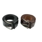 Pack 2 Ceintures Classe - Simili Cuir - Noir/Marron