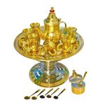 Ensemble Théière + Tasse en Verre - plateau - sucrier doré