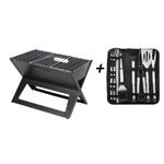 Barbecue à Charbon GM+18pcs Ensemble D'outils De Cuisine En Plein Air Pour Barbecue En Acier Inoxydable