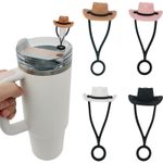 product_image_name-Generic-4 Pcs Straw Covers Cap Cartoon Soft Silicone Tips Lids Protector Cover-1