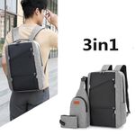 product_image_name-Fashion-3in1 Backpack  + 1Shoulder Bag + 1Wallet For Men  backpack size-5