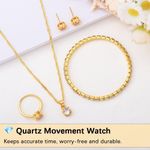 product_image_name-ARHANORY-Montre à quartz de luxe avec collier, bracelet, boucles d'oreilles et bague pour femmes Montres-bracelets élégantes Bijoux-5