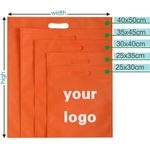 product_image_name-Generic-Lot de 100 sacs en tissu non tissés réutisables – 40×50cm - Orange-2