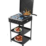 Cuisinière à Gaz 4 Feux Avec Étagère - Gazinière avec Étagère