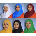 6 Voiles Plissés avec Bonnets assortis