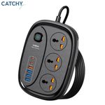 product_image_name-MOXOM-Multiprise 2500W – 3 Prises Universelles & 6 Ports USB (PD 20W + QC 3.0) – Câble 2M-3