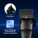 product_image_name-WMARK-Tondeuse à cheveux professionnelle NG-122, coupe à zéro écartement, affichage numérique, lame auto-affûtante, moteur 7000 tr/min, 4 sabots de coupe, réglage de la hauteur de coupe par levier, autonomie 240 min, batterie 2000 mAh-6