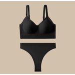 product_image_name-Generic-Ensemble de soutien-gorge relevable confortable de couleur Noir 100% coton-1