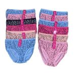 Lot de 12 slips sans couture pour femme en coton / polyester avec dentelle (Taille Moyenne) - U6567A