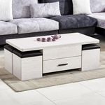 product_image_name-Generic-Table Basse Intelligente Multifonction 3 en 1 – Table Bureau + Table à Manger – Avec Rangement et 4 Chaises de rangement  - Table ordinateur -1