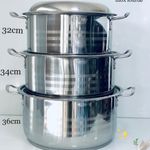 Ensemble de Marmites 3 pièces - Multi-usages  - Argent