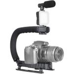 product_image_name-Generic-Stabilisateur de caméra&Smartphone avec éclairage vidéo LED et microphone pour studio vidéo DSLR Vlog-5