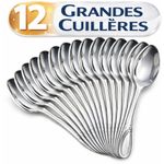 product_image_name-Generic-Lot de 12 Grandes Cuillères en Acier Inoxydable – Finition Brillante, Design Élégant-1