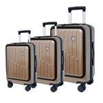 Lot de 3 Valises de Luxe en Polycarbonate (PC) – Design Classe et Ultra Résistant  (Cabine, Moyenne 20kg , Grande 23kg)