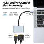 product_image_name-Cable-Adaptateur USB C vers VGA HDMI 2 en 1 en alliage d'aluminium USB 3.1 Type C Type-C vers HDMI 4K 30Hz VGA 1080P Câble adaptateur convertisseur 4K*2K-2