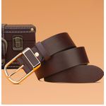 product_image_name-Fashion-Ceinture habillée décontractée classique pour hommes en cuir marron avec boucle ton or-6